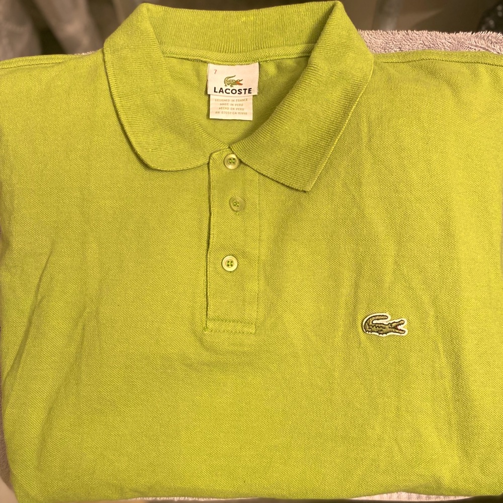 Lacoste Polo shirt.  Lime green.